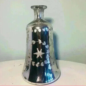Mercury Glass Bell  Shaped embossed vase.